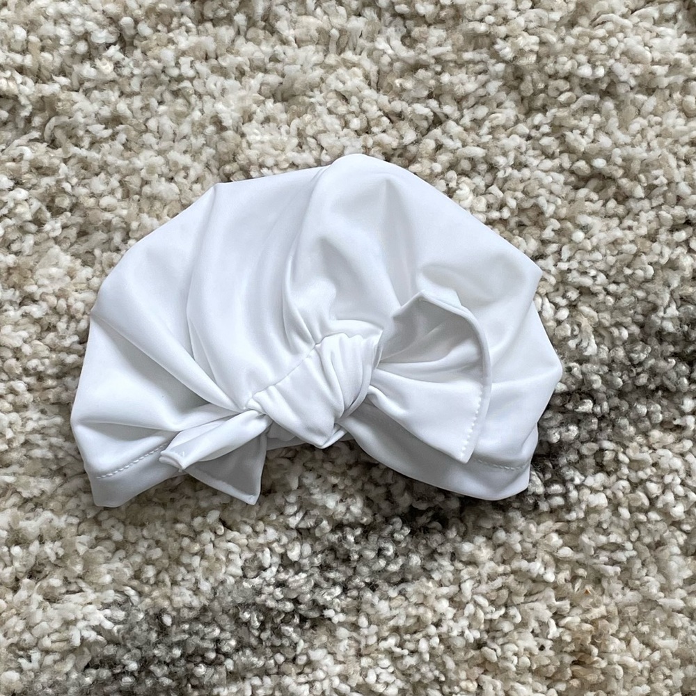White 3-6m Turbans For Tots Swim Sun Hat